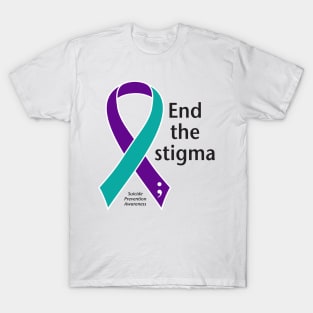 Suicide prevention: End the stigma, black type T-Shirt